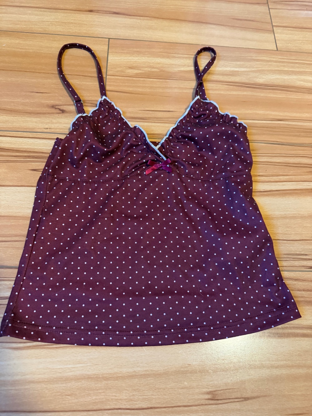 Burgundy Polka Dot Camisole